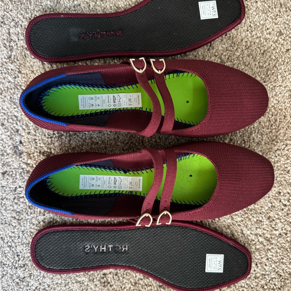 Rothy’s Double Buckle Mary Jane - cabernet - size 7.5 (eu 37.5) ♥️ - Picture 7 of 9